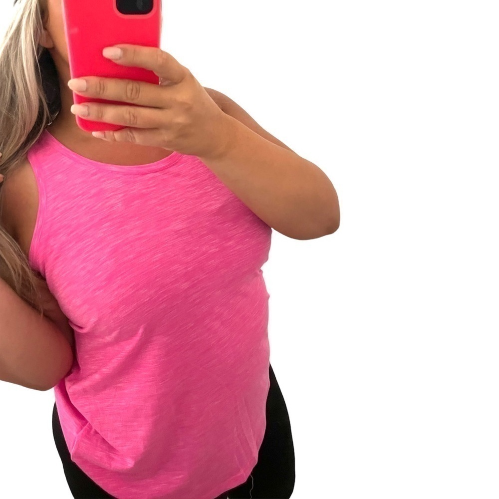 TEK Gear Essentials Workout Racerback Tank Top in Heathered Hot Pink